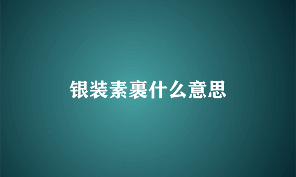 银装素裹什么意思
