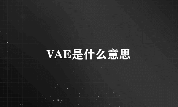 VAE是什么意思