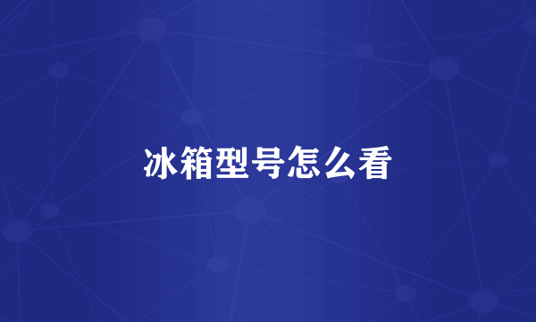 冰箱型号怎么看