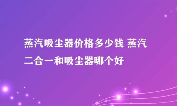 蒸汽吸尘器价格多少钱 蒸汽二合一和吸尘器哪个好