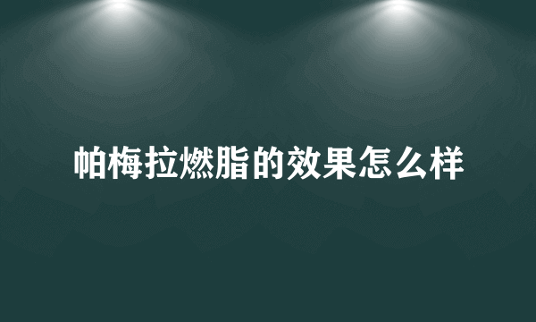 帕梅拉燃脂的效果怎么样