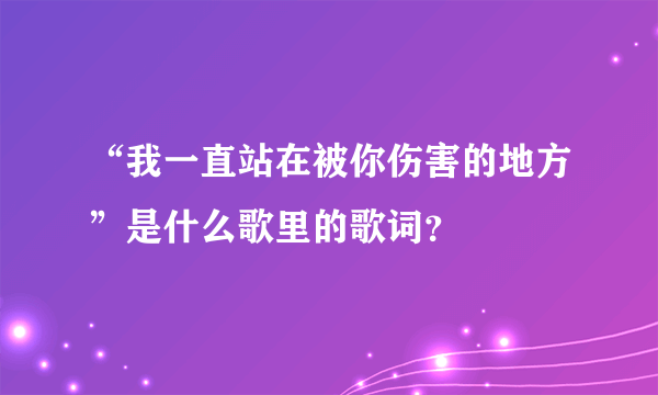 “我一直站在被你伤害的地方”是什么歌里的歌词？