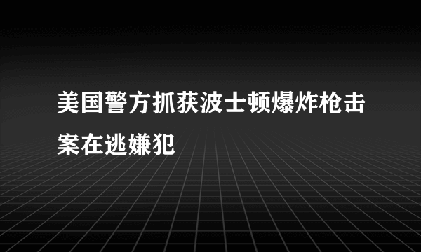美国警方抓获波士顿爆炸枪击案在逃嫌犯
