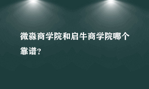 微淼商学院和启牛商学院哪个靠谱？