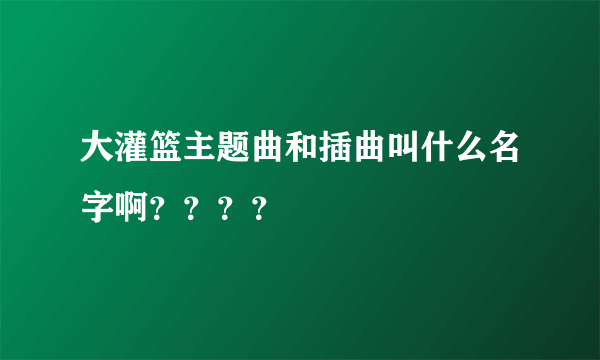 大灌篮主题曲和插曲叫什么名字啊？？？？