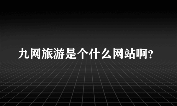 九网旅游是个什么网站啊？