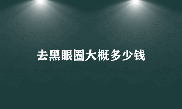 去黑眼圈大概多少钱