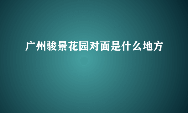 广州骏景花园对面是什么地方