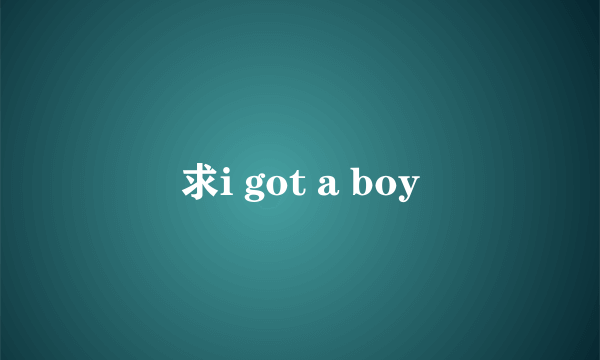 求i got a boy