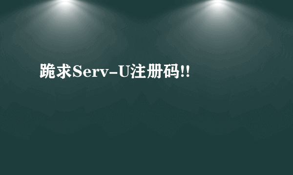 跪求Serv-U注册码!!