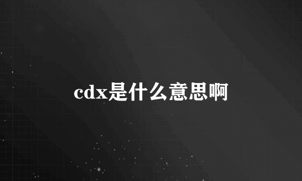 cdx是什么意思啊