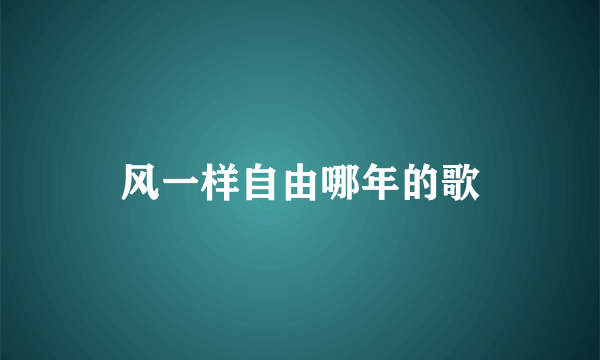 风一样自由哪年的歌