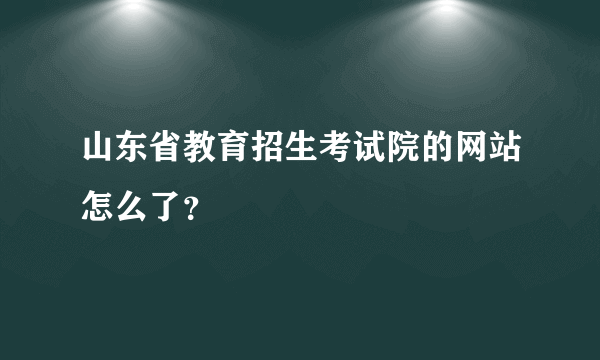山东省教育招生考试院的网站怎么了？