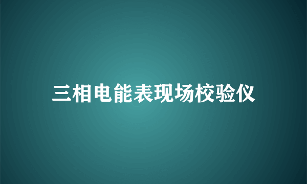 三相电能表现场校验仪