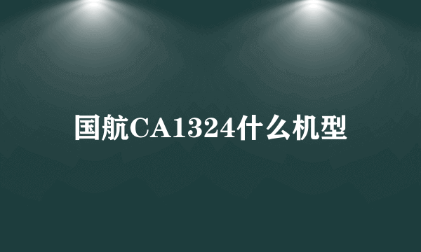 国航CA1324什么机型