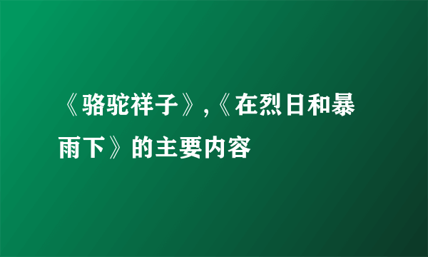 《骆驼祥子》,《在烈日和暴雨下》的主要内容