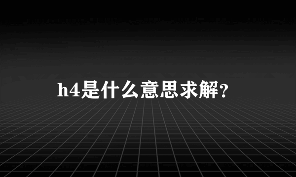 h4是什么意思求解？