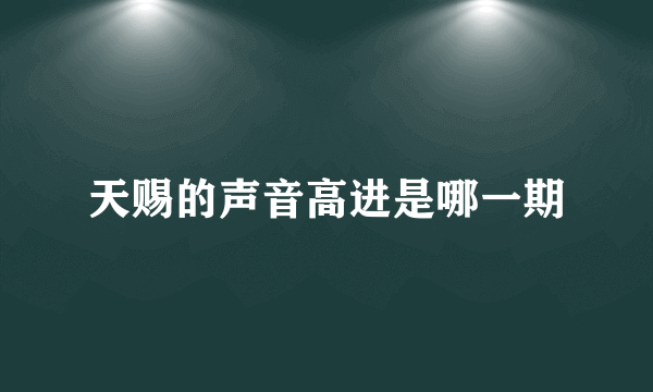 天赐的声音高进是哪一期
