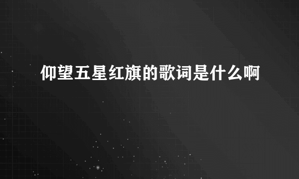仰望五星红旗的歌词是什么啊