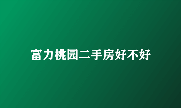 富力桃园二手房好不好