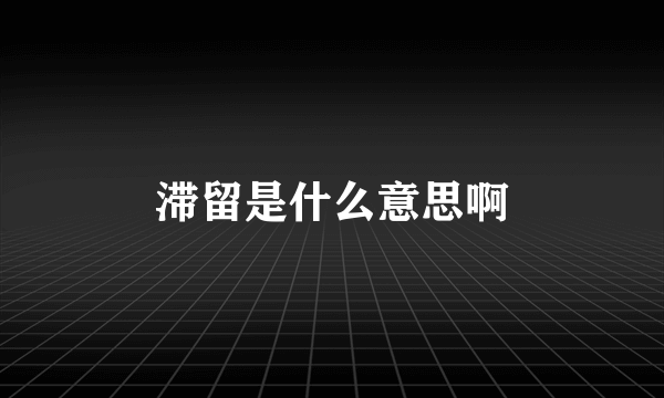 滞留是什么意思啊