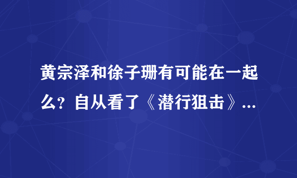黄宗泽和徐子珊有可能在一起么？自从看了《潜行狙击》后、就被揪心的柏可恋迷住了。演得真好。