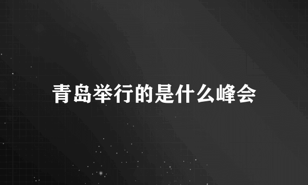 青岛举行的是什么峰会