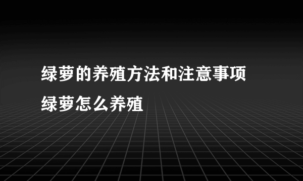 绿萝的养殖方法和注意事项 绿萝怎么养殖