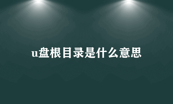 u盘根目录是什么意思