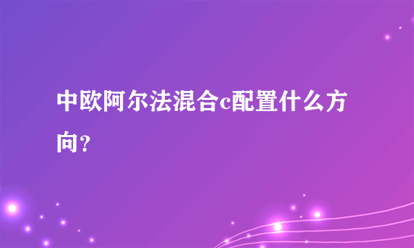 中欧阿尔法混合c配置什么方向？