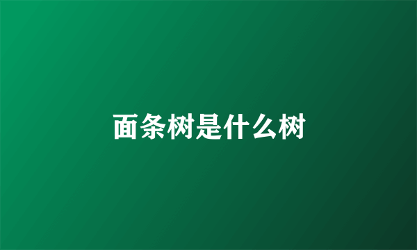 面条树是什么树