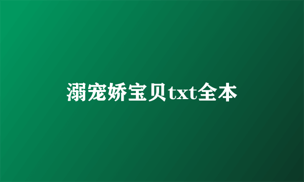 溺宠娇宝贝txt全本