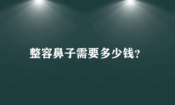 整容鼻子需要多少钱？