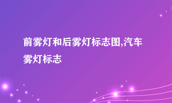 前雾灯和后雾灯标志图,汽车雾灯标志