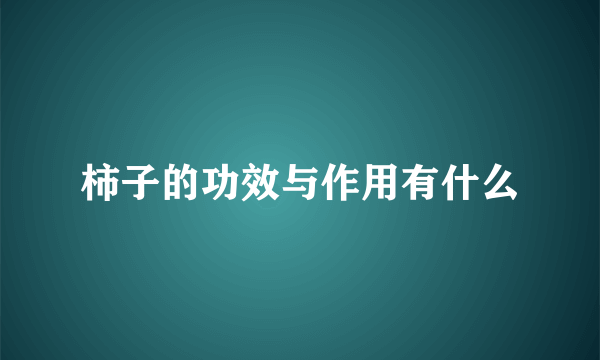 柿子的功效与作用有什么