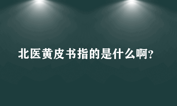 北医黄皮书指的是什么啊？