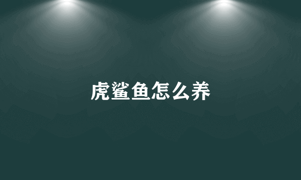 虎鲨鱼怎么养