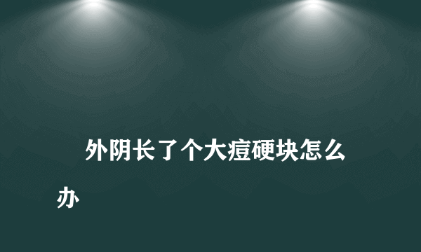 
    外阴长了个大痘硬块怎么办
  