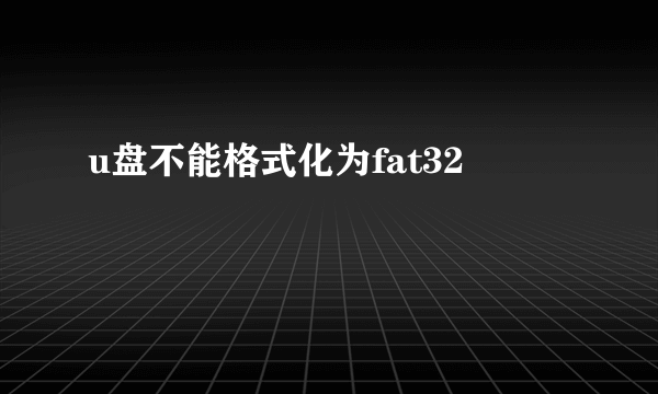 u盘不能格式化为fat32