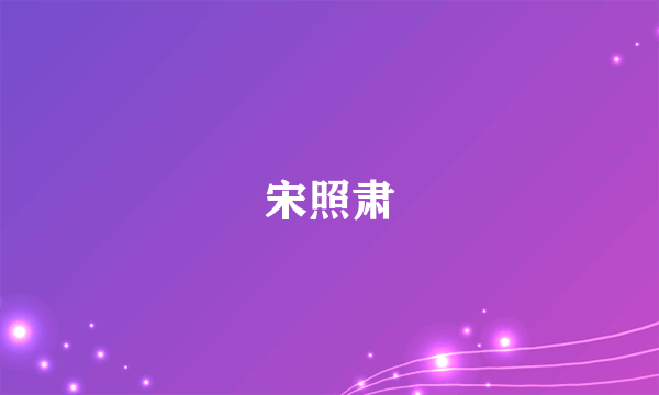 宋照肃