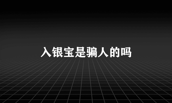 入银宝是骗人的吗