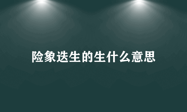 险象迭生的生什么意思