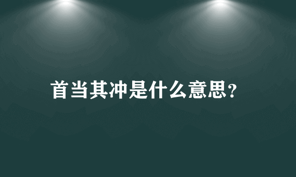 首当其冲是什么意思？