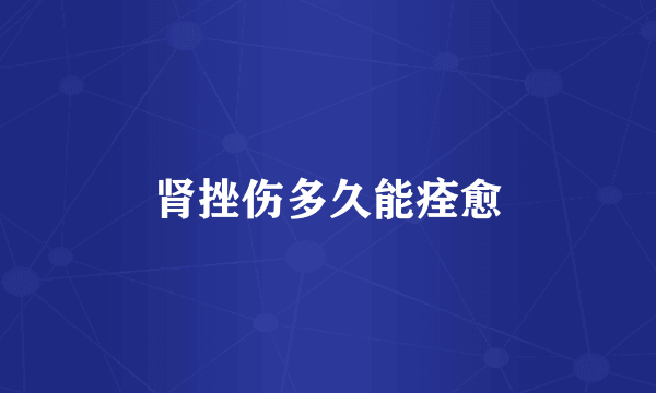 肾挫伤多久能痊愈
