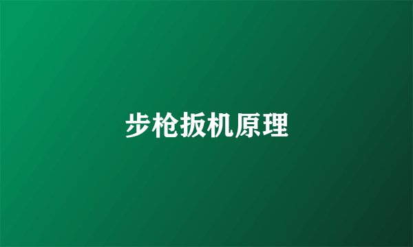 步枪扳机原理