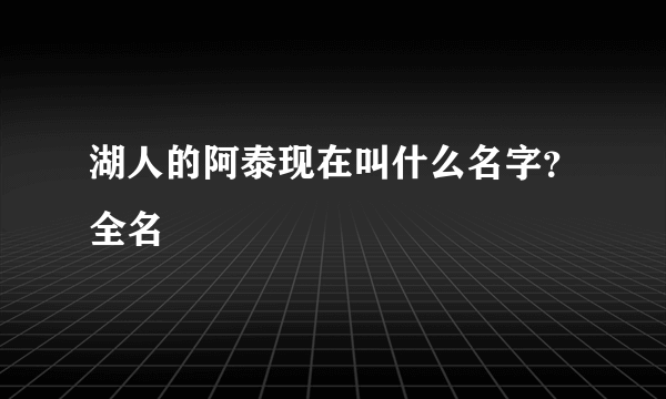 湖人的阿泰现在叫什么名字？全名