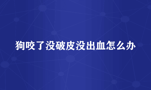 狗咬了没破皮没出血怎么办