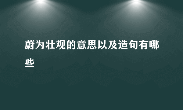 蔚为壮观的意思以及造句有哪些
