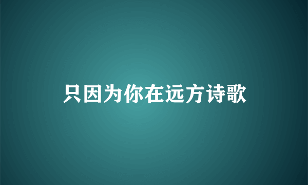 只因为你在远方诗歌