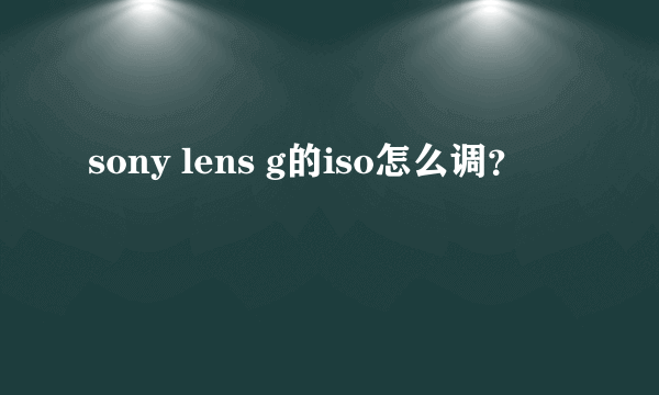 sony lens g的iso怎么调？